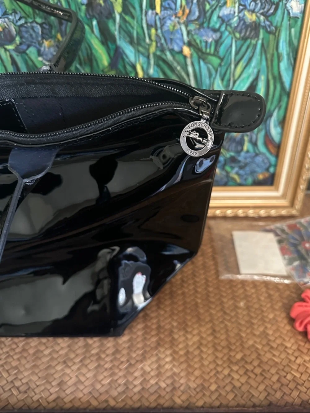 Longchamp Black Patent Le Pliage Tote - Picture 6 of 7